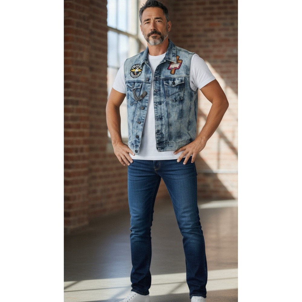 Christian Motorcyclists Association Mens M Denim Vest Blue CMA-USA - Picture 2 of 12